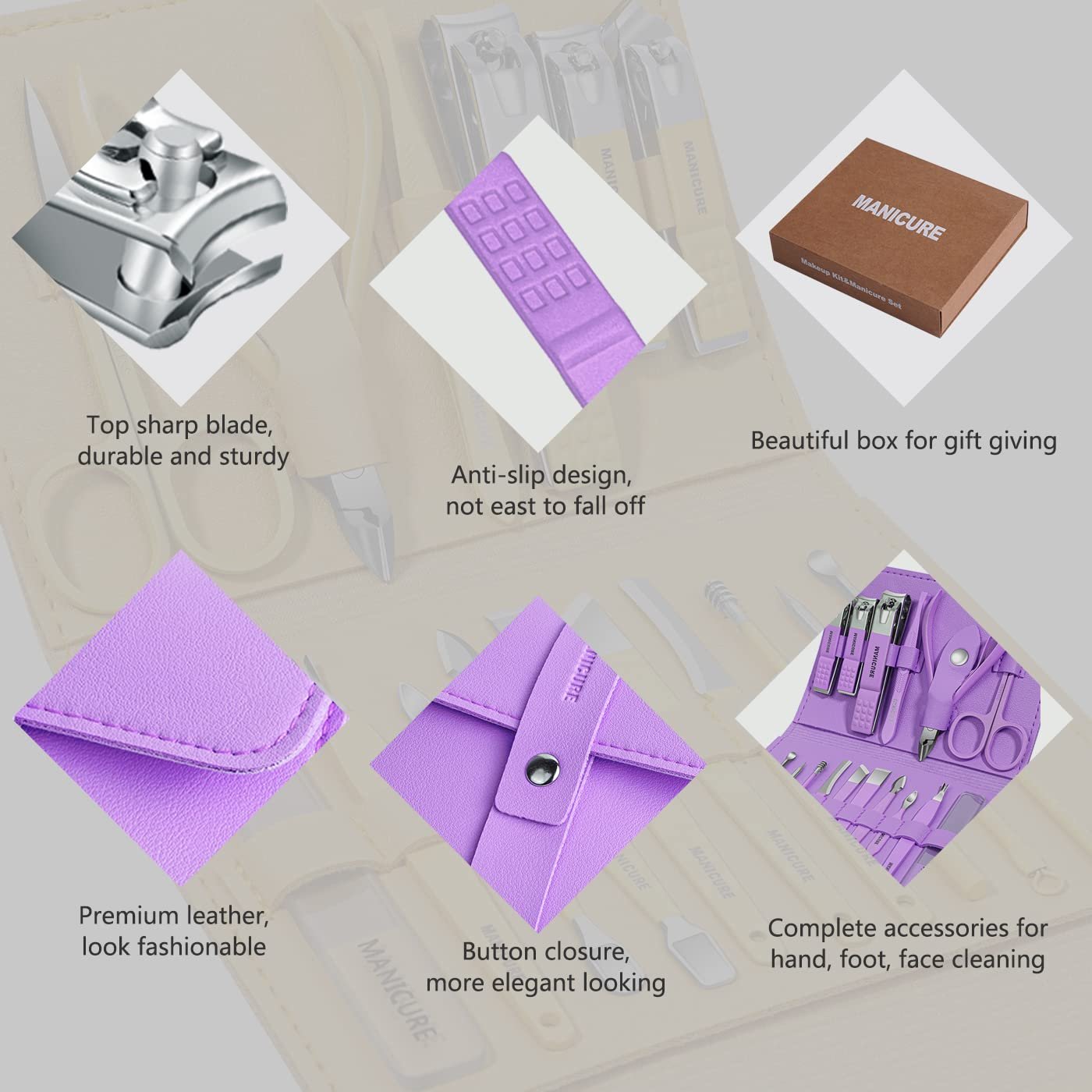 16-in-1 Stainless Steel Nail Care Kit – Manicure & Pedicure Tool Set